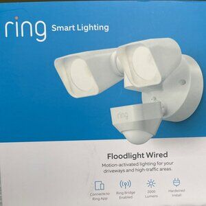 Ring Floodlight Wired Outdoor Smart NWT WHITE